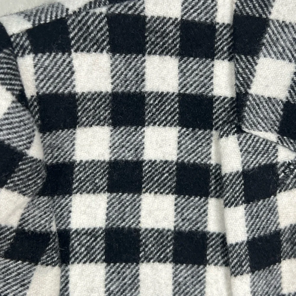 J Crew Size 8 Wool Blackwatch Tartan Gingham Brass Button Large Check Blazer EUc
